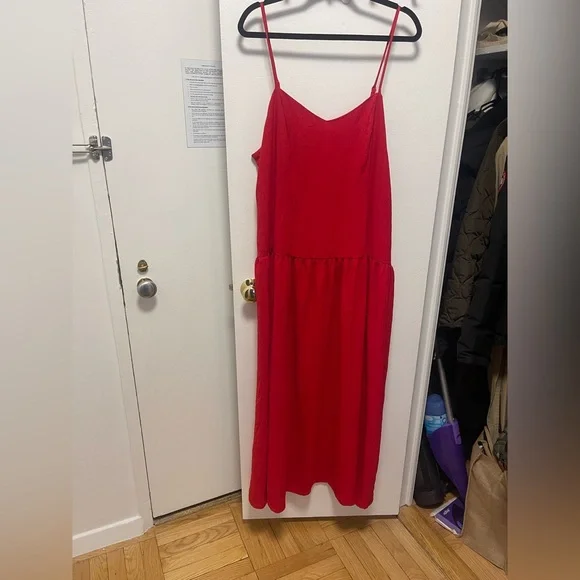 A New Day Women’s Drop Waist Maxi Dress spaghetti straps Red size XXL -like new! - Picture 4 of 8
